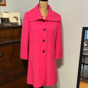Ann Taylor Vibrant Pink Trench Coat